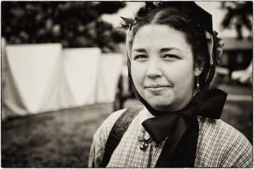 photo of a woman dressed for a reenactment